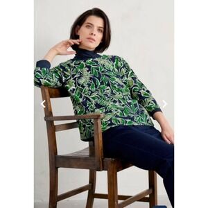 SEASALT CORNWALL Organic Heavyweight Cotton Ladies Top Inked Foliage Size 22-24